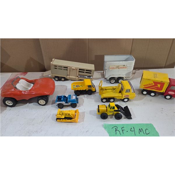Nine Miscellaneous Tonka Toys, Various Sizes.