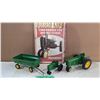 Image 1 : John Deere Antique Sign, 1/6 Scale Tractor, ERTL Tractor, JD 4 Wheel Trailer. Sign 11 in. x 16 in.