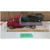 Image 1 : Vintage IHC 16 Inch Flat Bed Truck, Hubley Bell Telephone Antique Metal Truck.