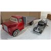 Image 2 : Vintage IHC 16 Inch Flat Bed Truck, Hubley Bell Telephone Antique Metal Truck.