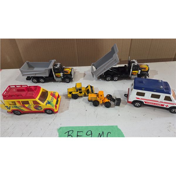 Six Trucks and Tractors, Majorette Brand Made in France.