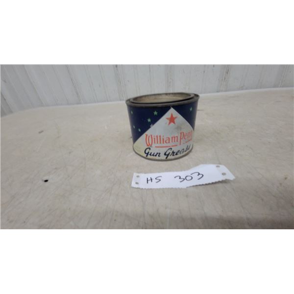 William Penn Gun Grease Tin, One Pound, North Star Oil Limited