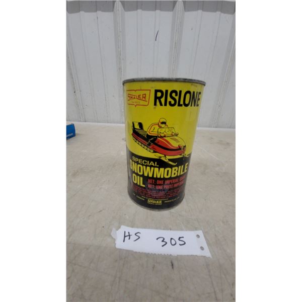 Shaler Rislone Special Snowmobile Oil Can, One Imperial Quart with Product