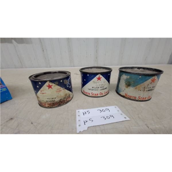 Three North Star Oil Limited Grease Tins, One Pound Size