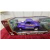 Image 2 : Motor Max 1:18 Scale 1941 Willys Coupe Die-Cast Model Car in Purple with Flames