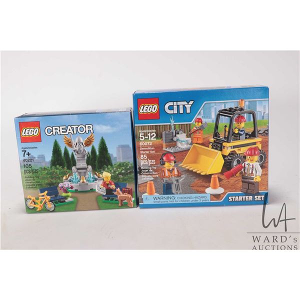 Lego Creator no. 40221 and Lego City "Demolition Starter set" no. 60072, both new in factory sealed 