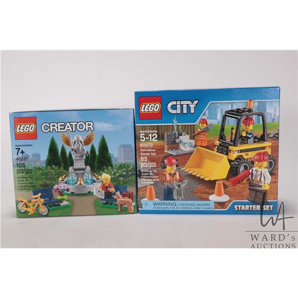 Lego Creator no. 40221 and Lego City "Demolition Starter set" no. 60072, both new in factory sealed 