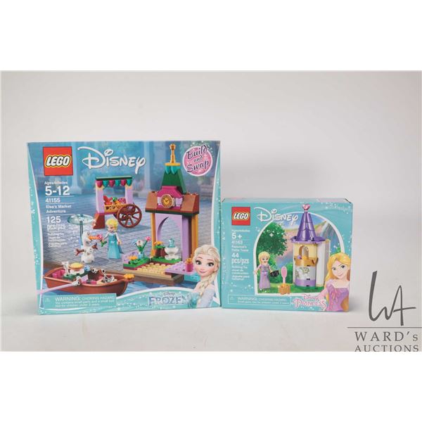 Two Lego- Disney Frozen kits including "Elsa's Market Adventure" no. 41155 and "Rapunzel's Petite To
