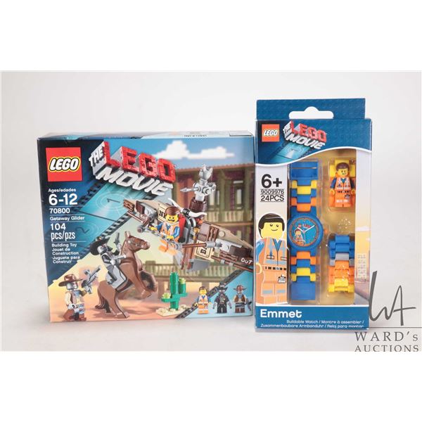 Lego- The Lego Movie " Getaway Glider" no. 70800 and "Emmet" Buildable Watch, both new in factory se