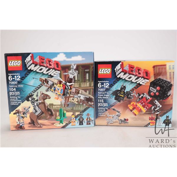 Two Lego- The Lego Movie kits including "Getaway Glider" no. 70800 and "Batman's & Super Angry Kitty