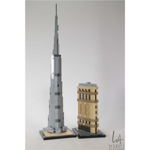 Two Lego-Architecture kits including "Flatiron Building" no. 21023 and " Burj Khalifa" no. 21031. Pr