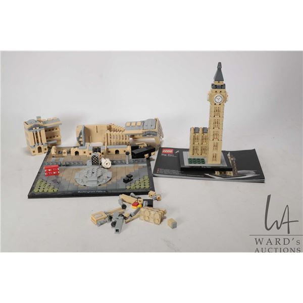 Two Lego- Architecture kits including "Big Ben" no. 21013 and "Buckingham Palace" no. 21029. Pre-bui