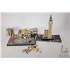 Image 1 : Two Lego- Architecture kits including "Big Ben" no. 21013 and "Buckingham Palace" no. 21029. Pre-bui