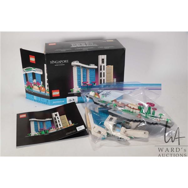 Lego- Architecture " Singapore" no. 21057 includes box and building manual. Pre-built kit, appear co