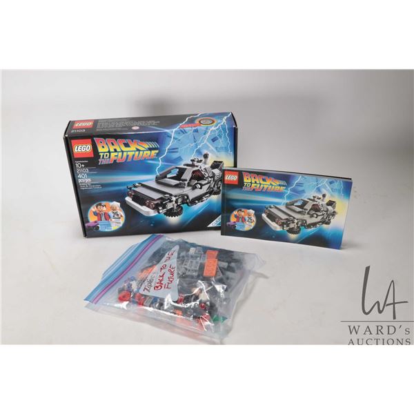 Lego- "Back to the Future" no. 21103 Pre-built kit with building guide. Completeness not confirmed. 