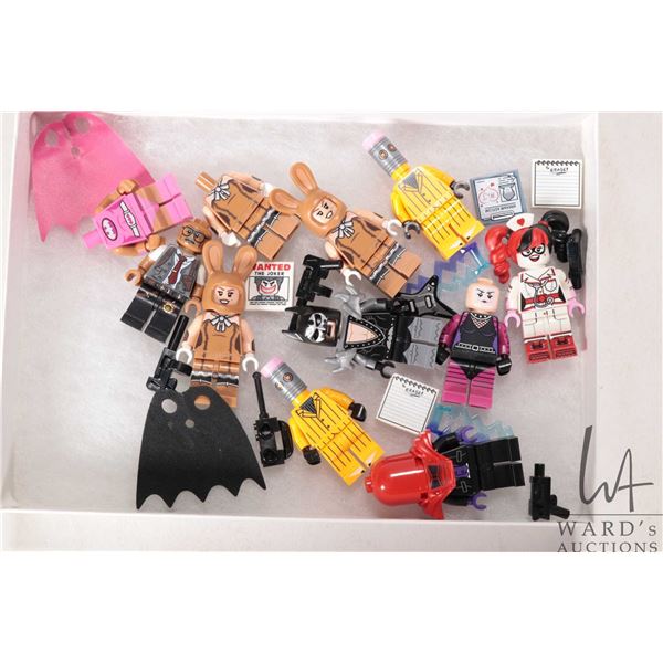 Selection of Lego The Batman Movie Minifigures including Glam Metal Batman, Nurse Harley Quinn, Marc