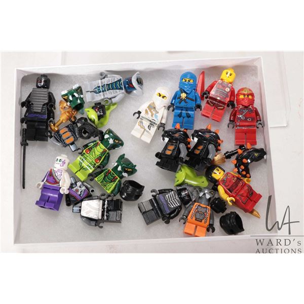 Selection of Lego Ninjago Minifigures including Zane DX, Jay, Kai, Lord Garmadon, Pixel, Lizaiu etc.