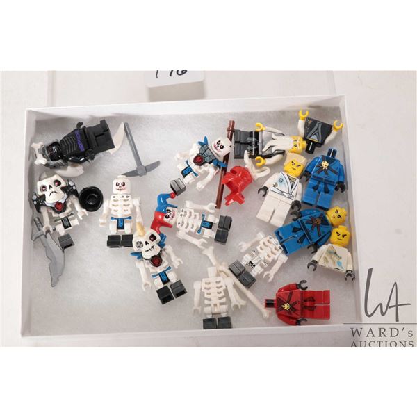 Selection of Ninjago Minifigures including Jay, Zane DX Chest Piece, Nuckal, Krazi, Sensei Wu, Lord 