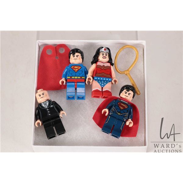 Selection of DC Minifigures including Superman, Lex Luther and Wonder Woman ( see photos for conditi