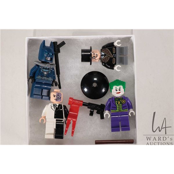 Selection of Lego Batman Minifigures including Scuba Batman, Two-Face, Joker and The Penguin