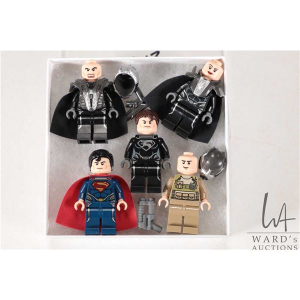 Selection of Superman Minifigures including Superman, General Zod, Faora, Tor-An and Hardy