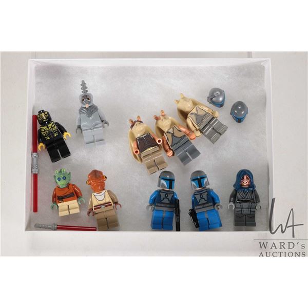 Selection of Star Wars Minifigures including Nahdar Vebb, two Death Watch, Naare, Jar Jar Binks, Thi