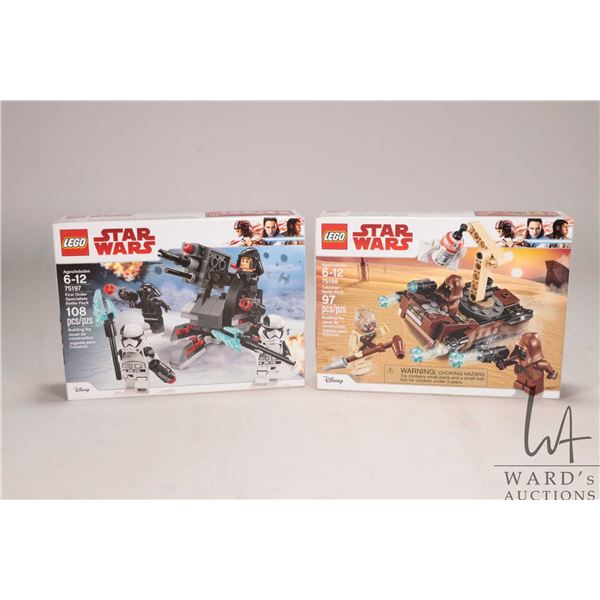 Two Lego-Star Wars building kits including "First Order Specialists Battle Pack" no. 75197 and " Tat