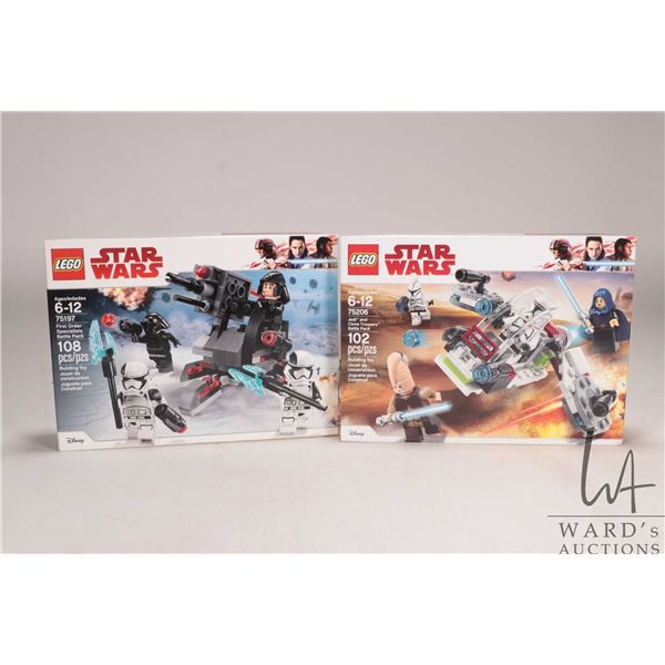 Two Lego- Star Wars building kits including "First Order Specialists Battle Pack" no. 75197 and "Jed