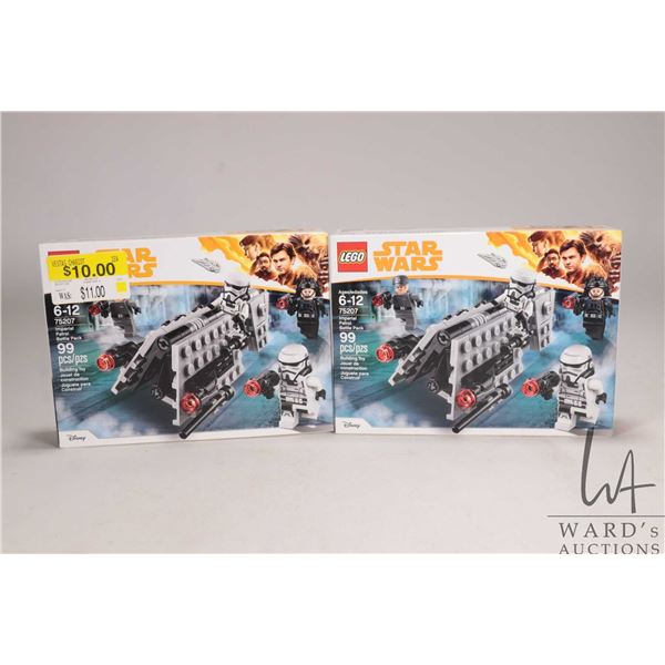 Two Lego- Star Wars building kits including "Imperial Patrol Battle Pack" no. 75207. Both in factory