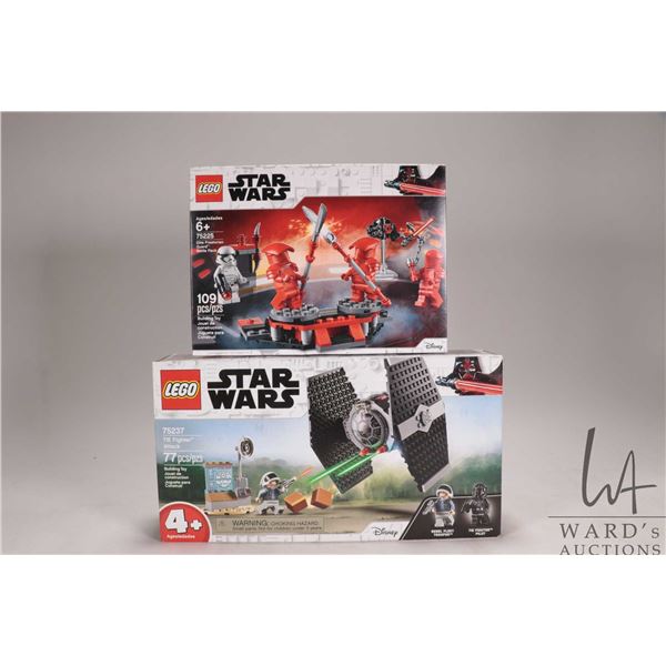 Two Lego- Star Wars building kits including "Elite Praetorian Guard Battle Pack" no. 75225 and "TIE 