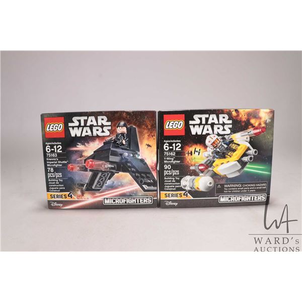 Two Lego- Star Wars building kits including "Y-Wing Microfighter" no. 75162 and "Krennic's Imperial 