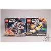 Image 1 : Two Lego- Star Wars building kits including "Y-Wing Microfighter" no. 75162 and "Millennium Falcon M