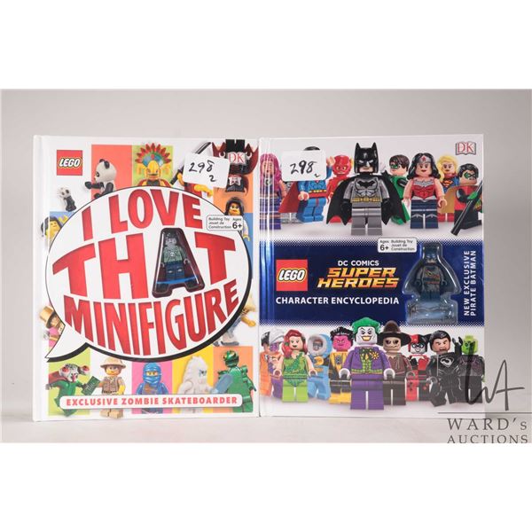 Two Lego books including DC Comics Super Heroes Character Encyclopedia with Minifigure and I Love Th