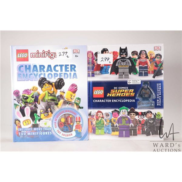 Two Lego books including DC Comics Super Heroes Character Encyclopedia with Minifigure and Lego Mini