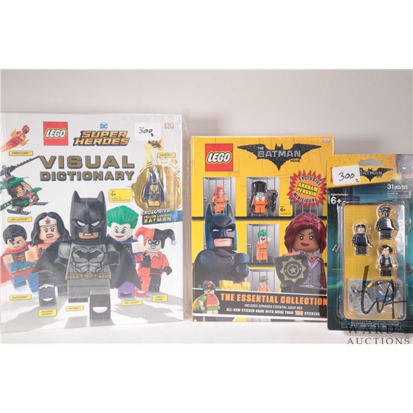 Lego DC Super Heroes Visual Dictionary with Minifigure and The Batman Movie book with Minifigure plu