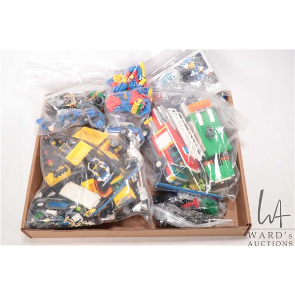 Selection of Lego- Lego City pre-built kits including emergency vehicles, cars, some Minifigures etc