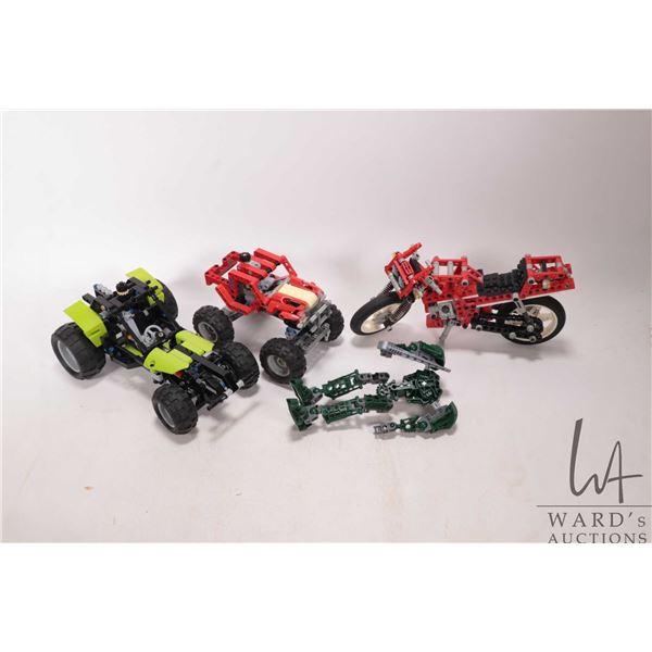 Selection of Lego Technics pre- built kits including Circut Shock Racer motorcycle no. 8422, Rally T