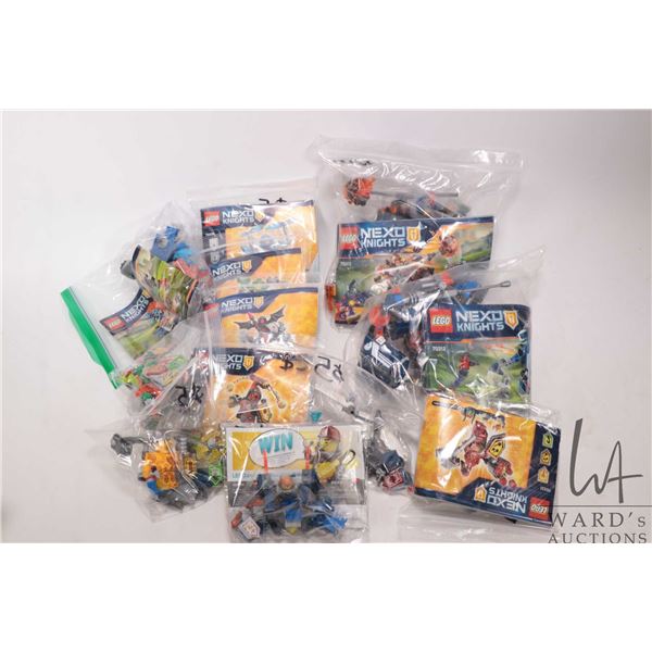 Selection of Lego-Nexo Knights building kits including no. 70334, 70335, 70330, 70332, 70310, 70312,