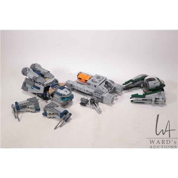 Selection of Lego-Star Wars building kits including "Yoda's Starfighter" no. 75168, "Imperial Assaul