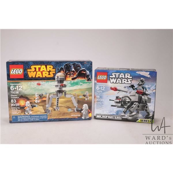Two Lego-Star Wars building sets including "Utapau Troopers" no. 75036 and "AT-AT" no. 75075, both i