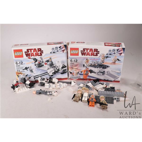 Two Lego-Star Wars pre-built kits including "Rebel Trooper Battle Pack" no. 8083 and "Snowtrooper Ba