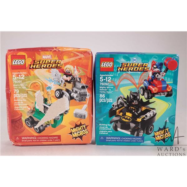 Two factory sealed Lego kits including Marvel Super Heroes "Mighty Micros" Thor vs Loki" no. 76091 a