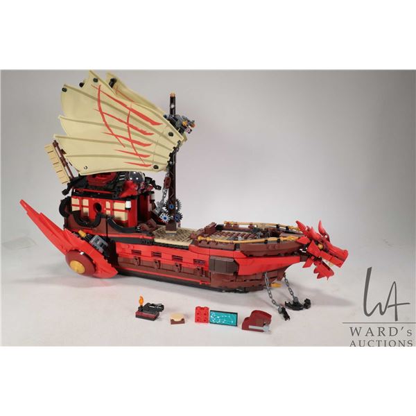 Lego- Ninjago "Destiny's Bounty" no. 9446 pre-built kit. Appears mostly completeness but missing som
