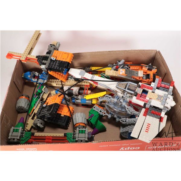 Lego- Star Wars, a collection of pre-built vehicle kits including "Mos Espa Podracer" no. 7171, "X-W