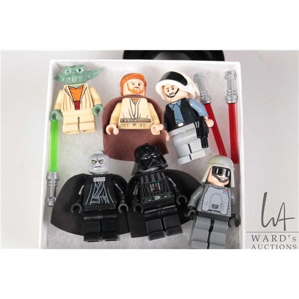 Selection of Lego Star Wars minifigures including Yoda, Obi Wan (missing legs), Republic trooper, Da