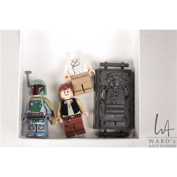 Selection of Lego Star Wars minifigures including Boba Fett, Han Solo, Han Solo in Carbonite, etc