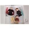 Image 1 : Four Lego Star Wars minifigures including Count Dooku, Anakin Skywalker, Padme Amidala, and a Battle