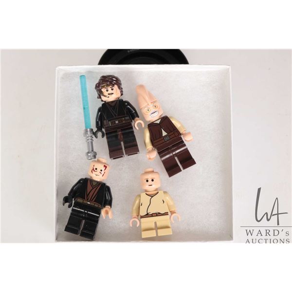 Selection of Lego Star Wars minifigures including Anakin Skywalker with headset, Anakin battle damag