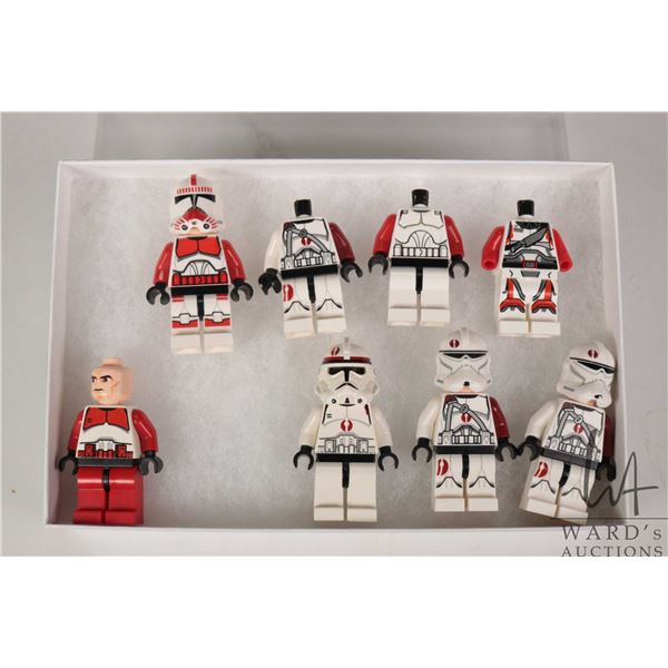 Selection of Lego Star Wars minifigures including Shock Trooper (missing helmet), Shock Trooper, Jac
