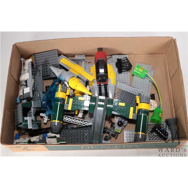 Lego- Star Wars, a collection of ships, partial kits? no building guides or Minifigures. Includes "B